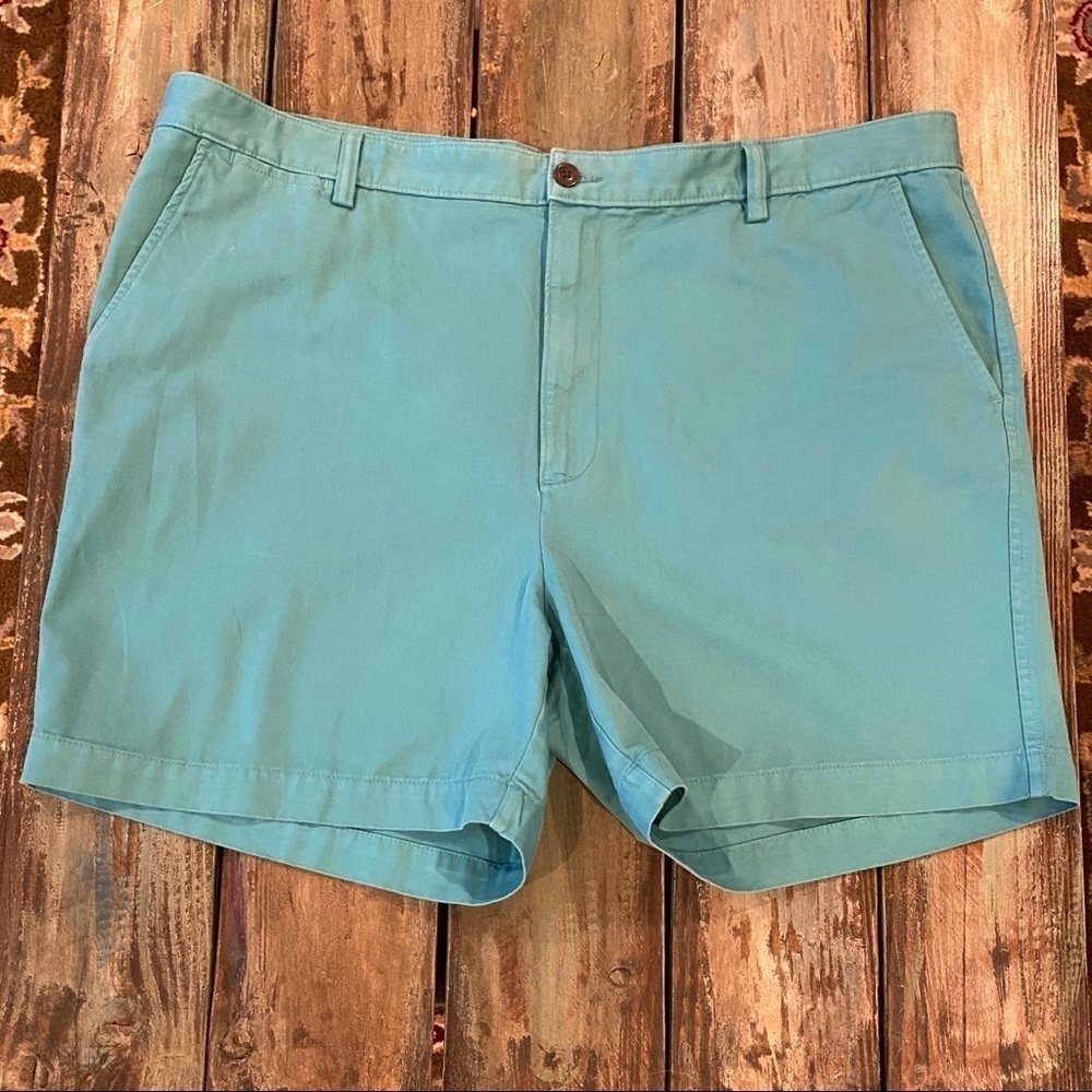 Lands’ End Teal Flat Front Shorts, Khakis / Chinos, Men’s Size 42, Walking, Golf